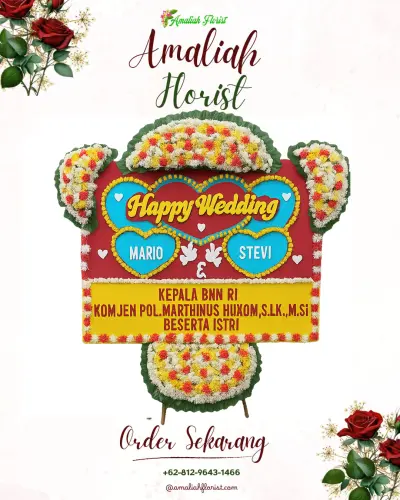 Karangan Papan Bunga Pernikahan di Sunggal